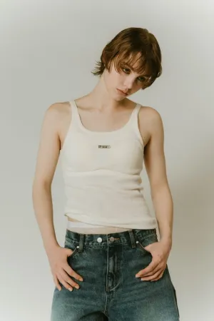 -On sale April 25th 21:00- cap in rib tank top/brown,ivory