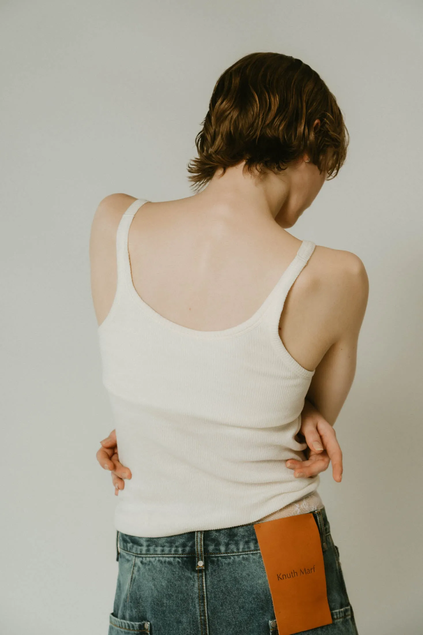 -On sale April 25th 21:00- cap in rib tank top/brown,ivory