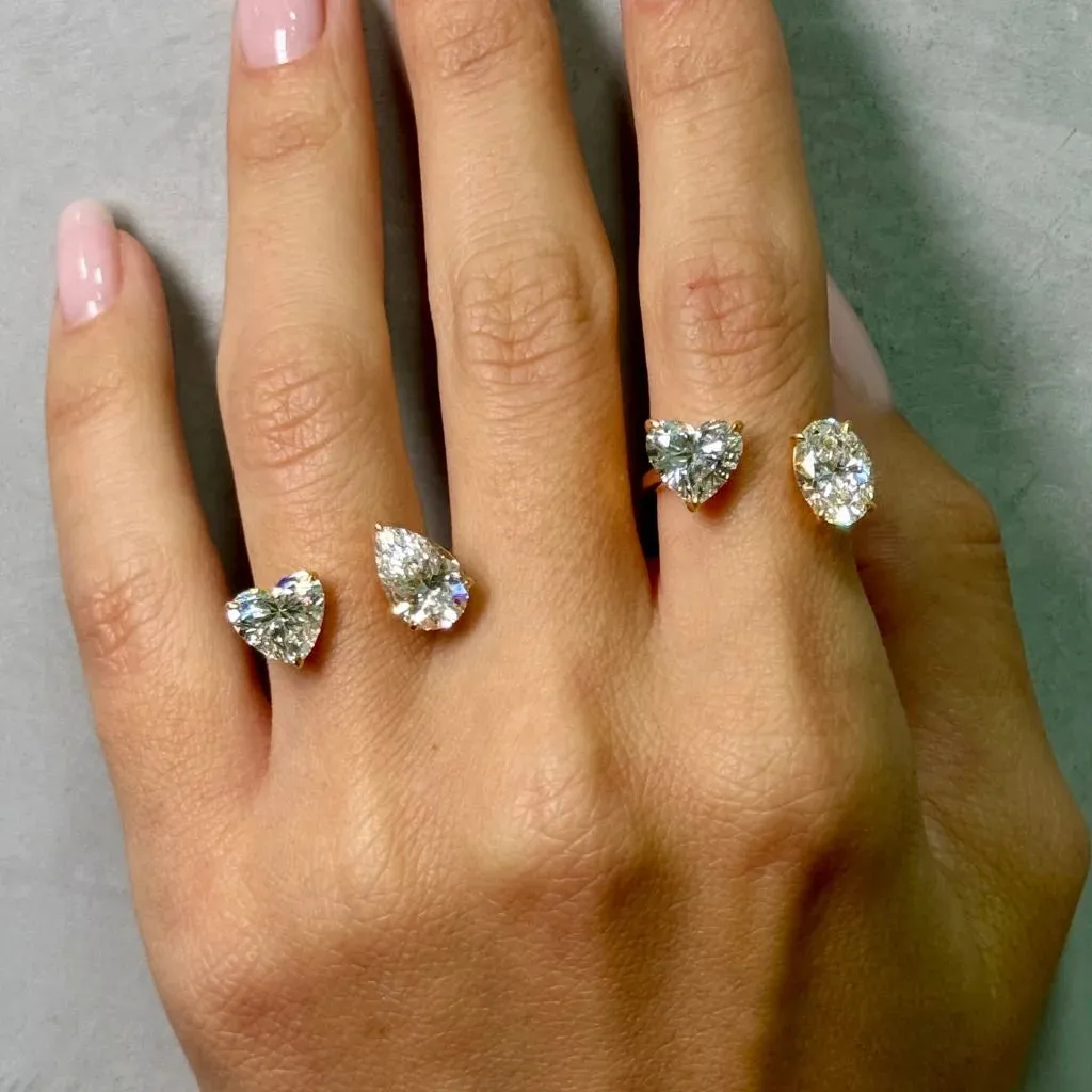 2 2ct Pear & Heart Ring