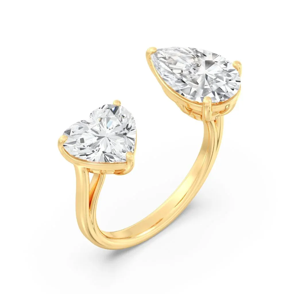 2 2ct Pear & Heart Ring