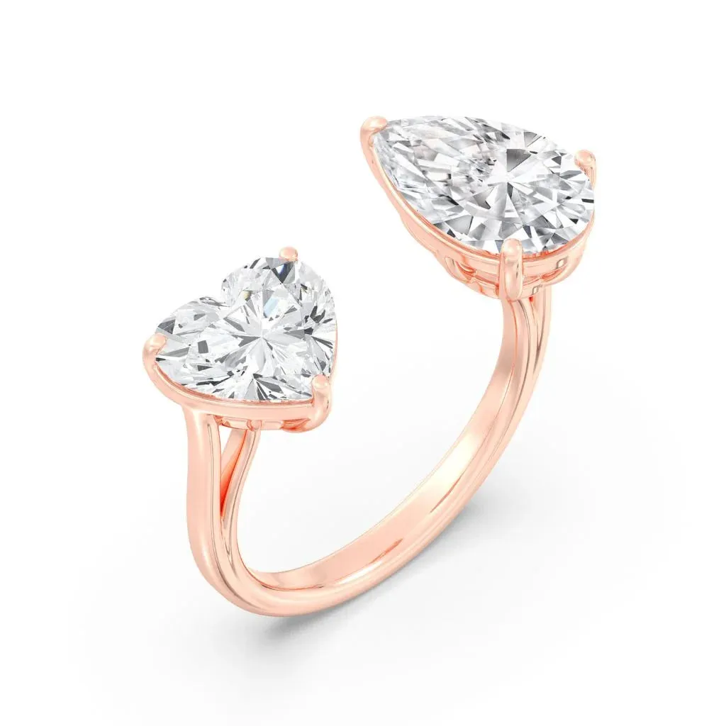 2 2ct Pear & Heart Ring