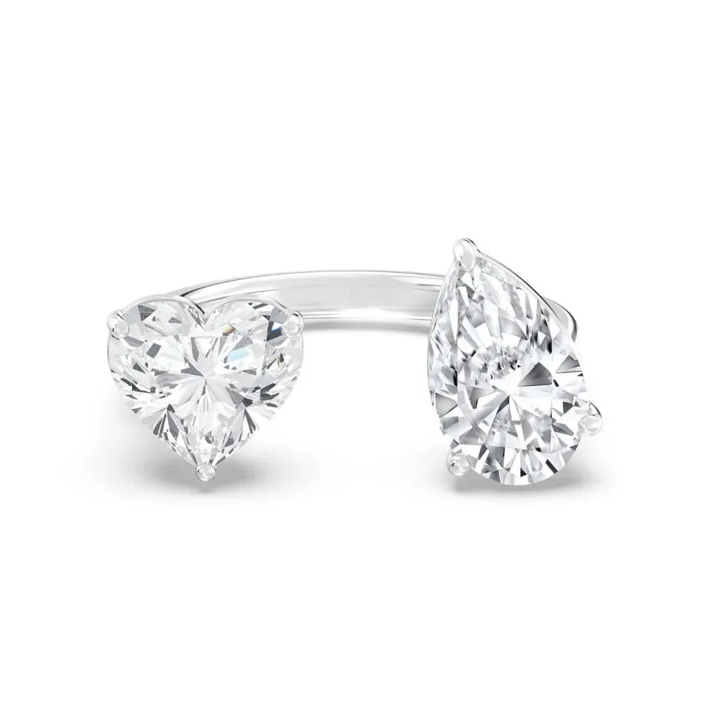 2 2ct Pear & Heart Ring
