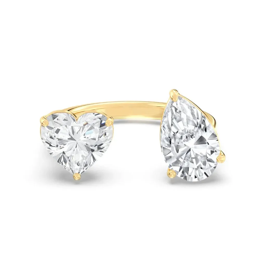 2 2ct Pear & Heart Ring