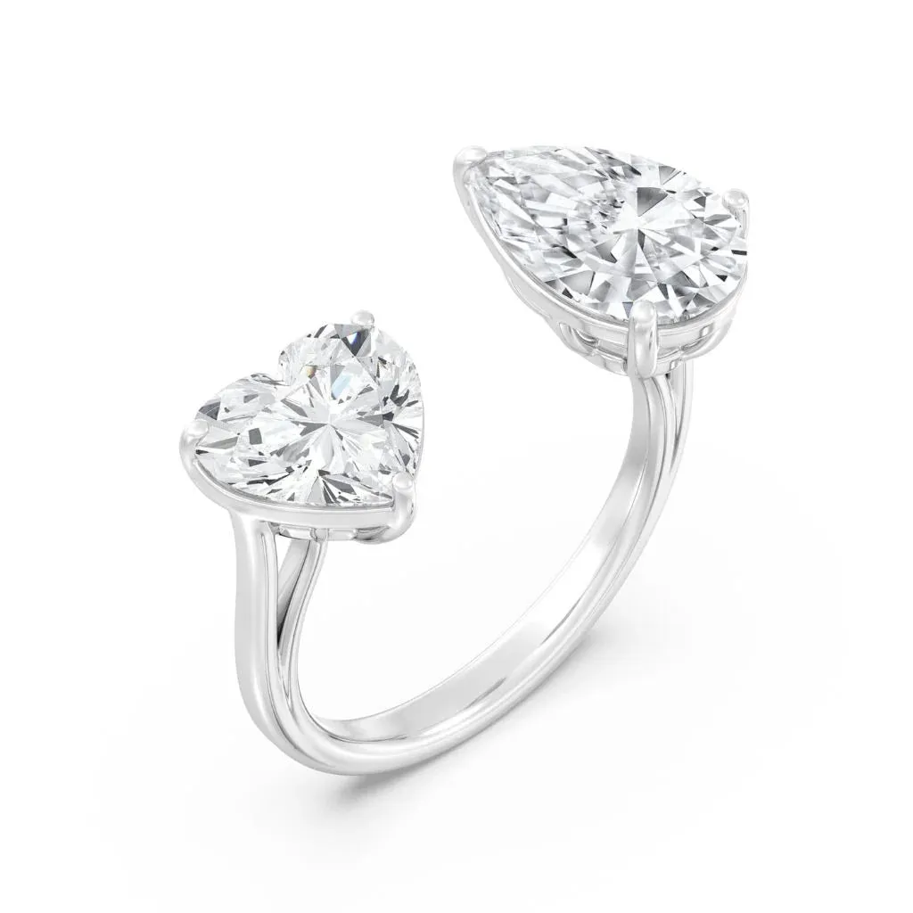 2 2ct Pear & Heart Ring