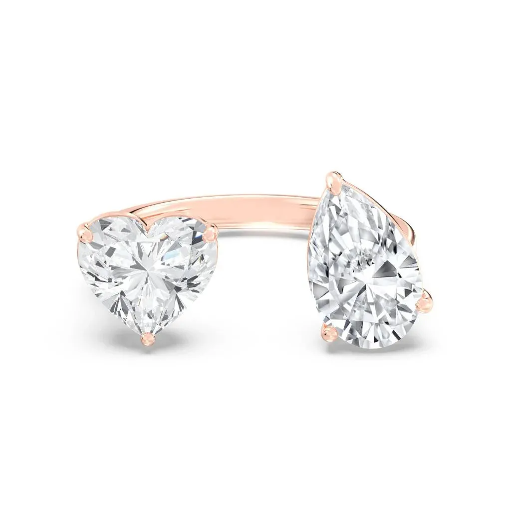 2 2ct Pear & Heart Ring