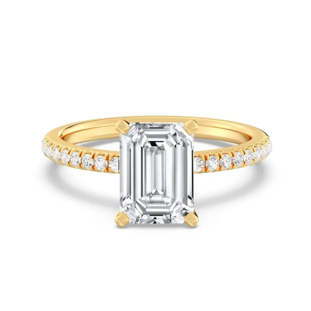2ct Solitaire Ring Pavé Band