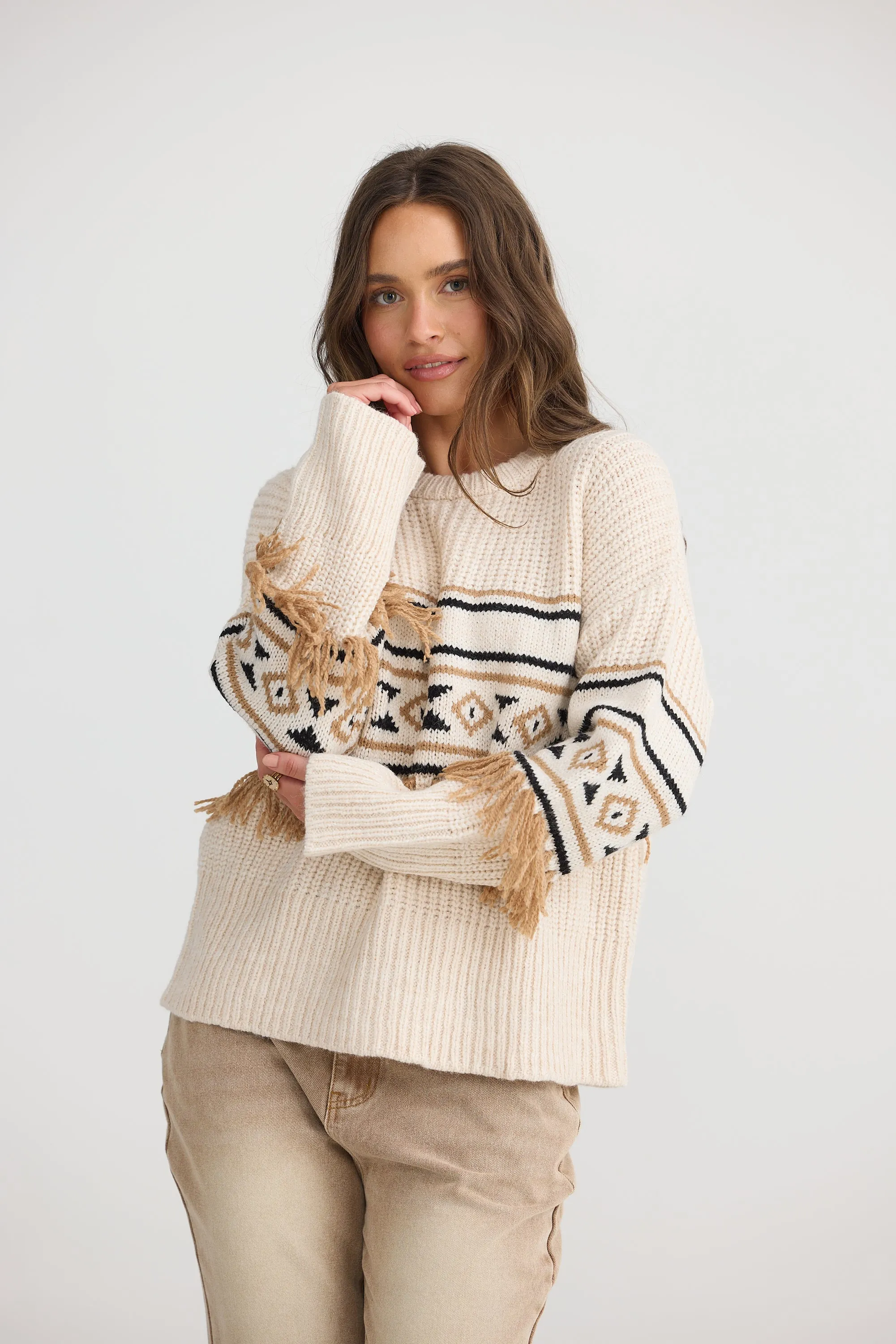 Aztec Knit - Oatmeal
