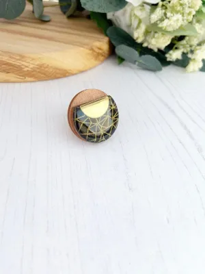 Black & Gold Geometric Ring