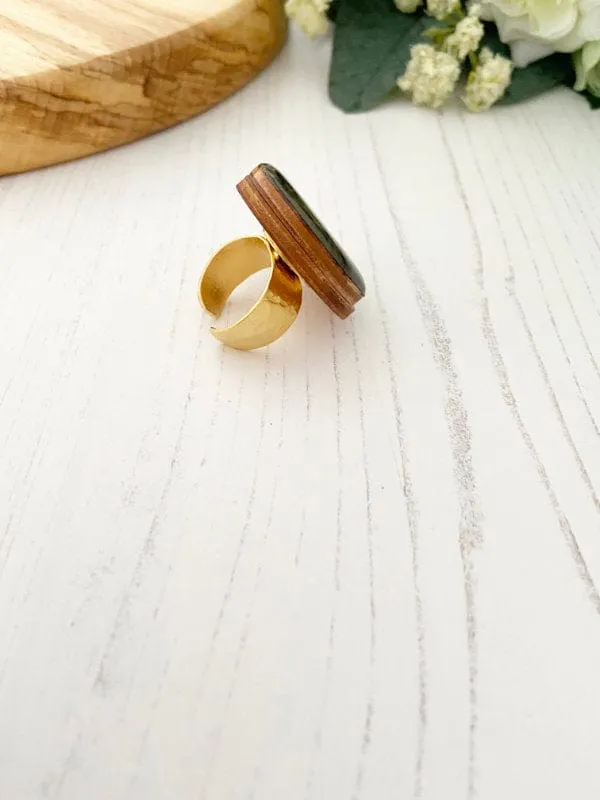 Black & Gold Geometric Ring