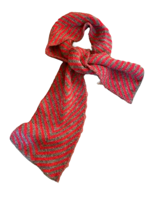 Chevron scarf (Alpaca) -  Red / Charcoal
