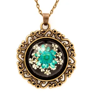 Flower Necklace Classic Orb Black-Blue