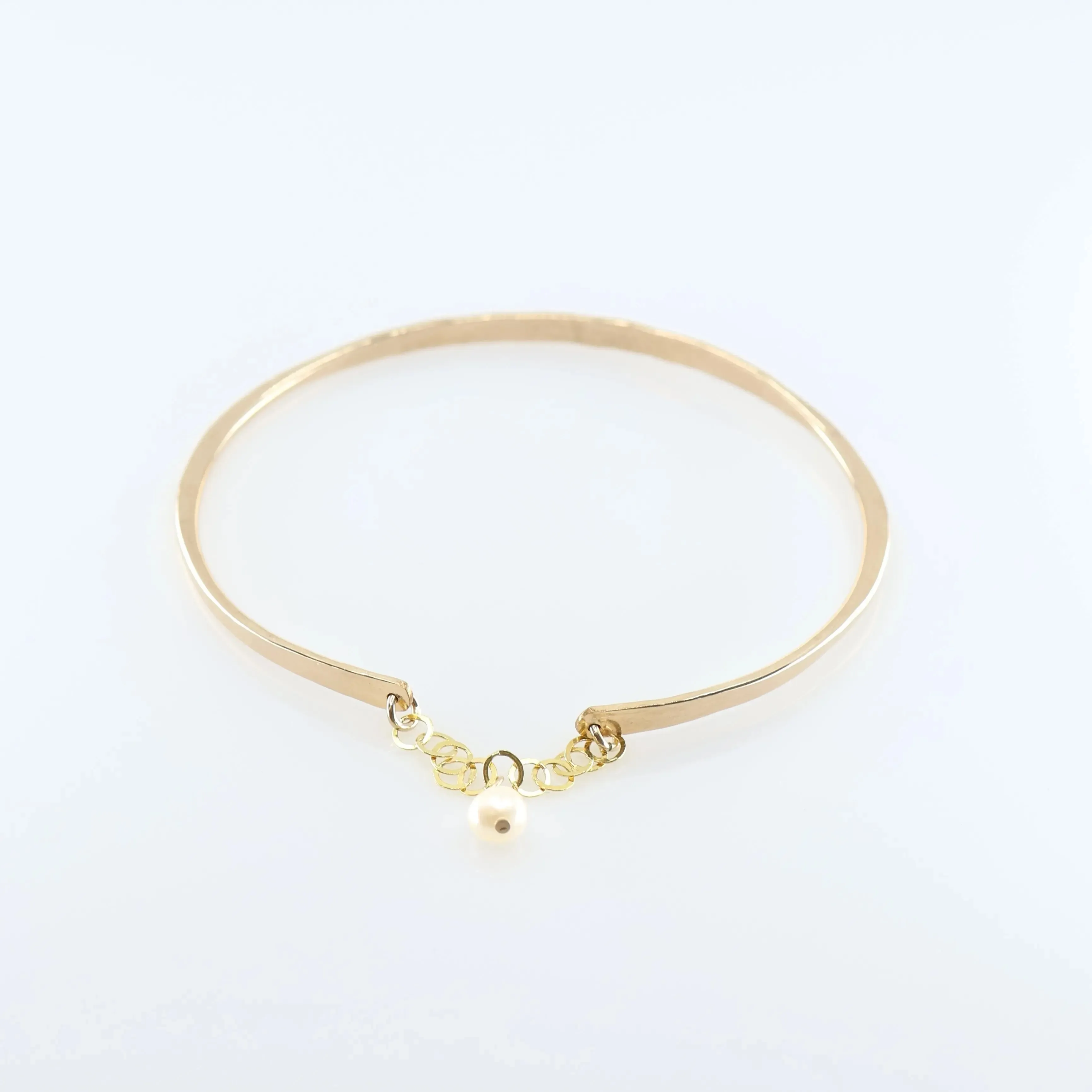 Forged Heavy Gauge Bangle with Safety Chain Clasp