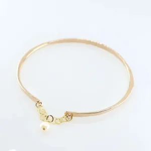 Forged Heavy Gauge Bangle with Safety Chain Clasp