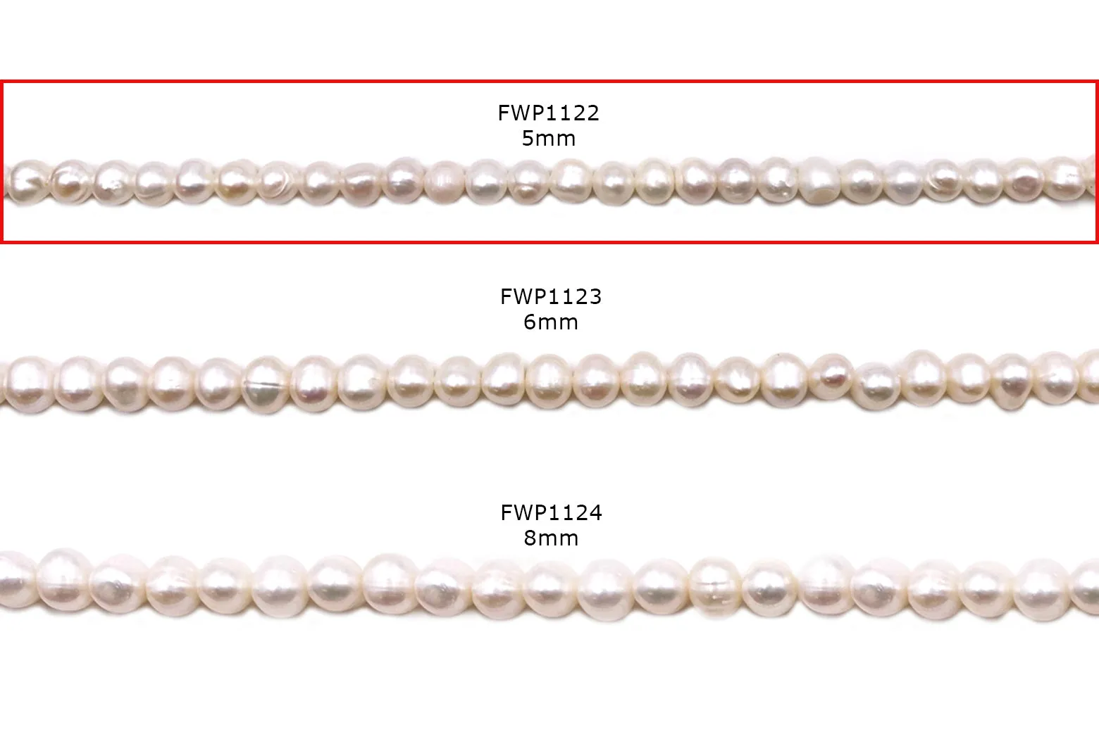 FWP1122 5mm Fresh Water Pearl Beads