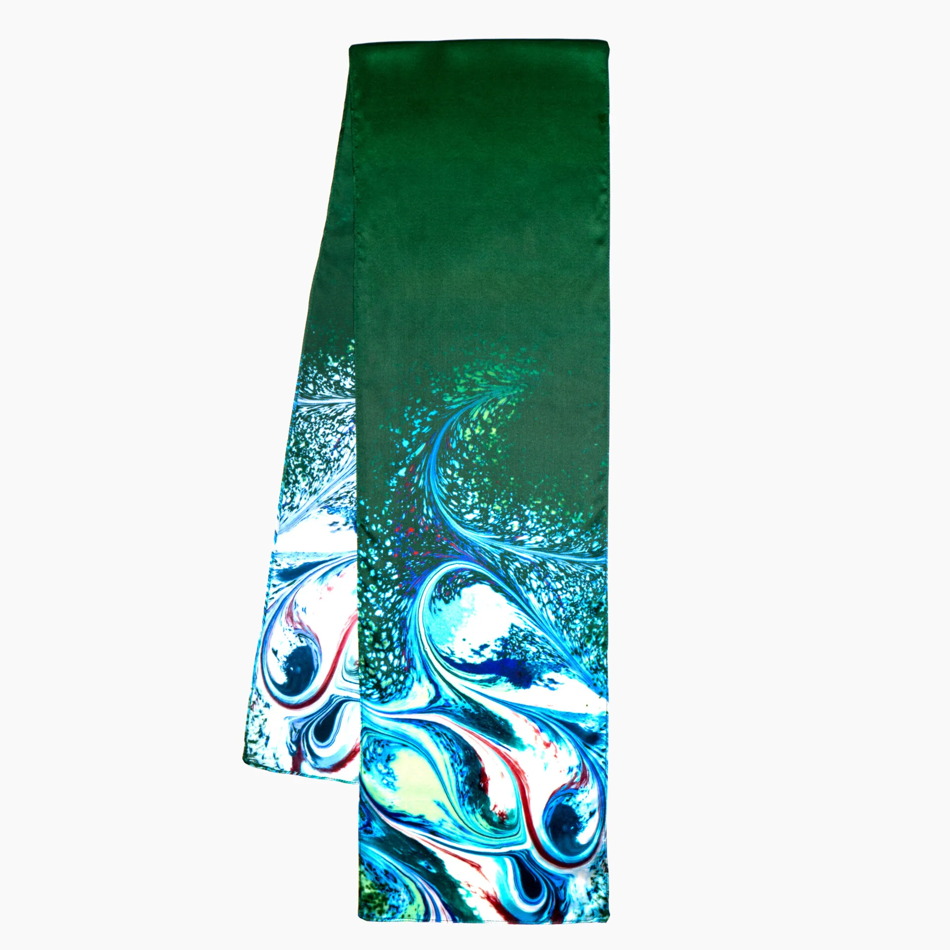 Green silk neck scarf