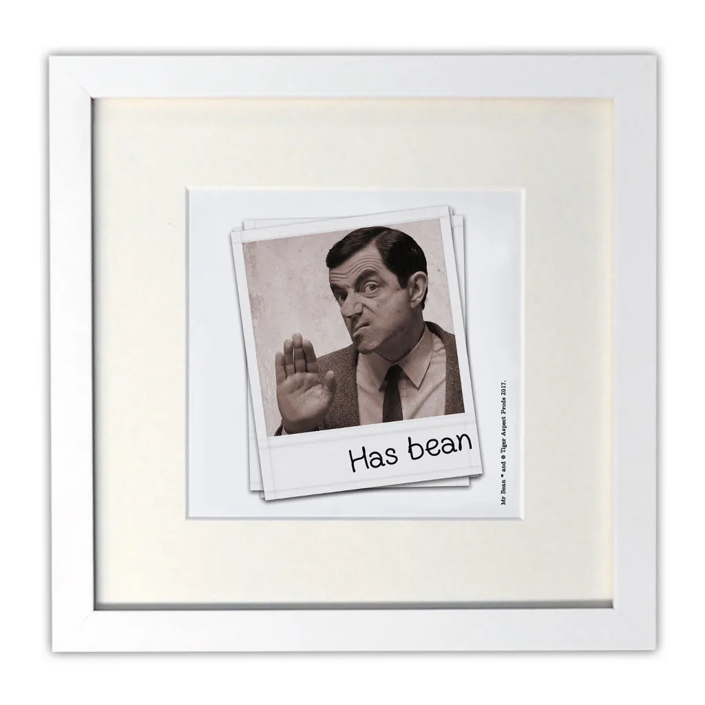 Has Bean White Framed Print