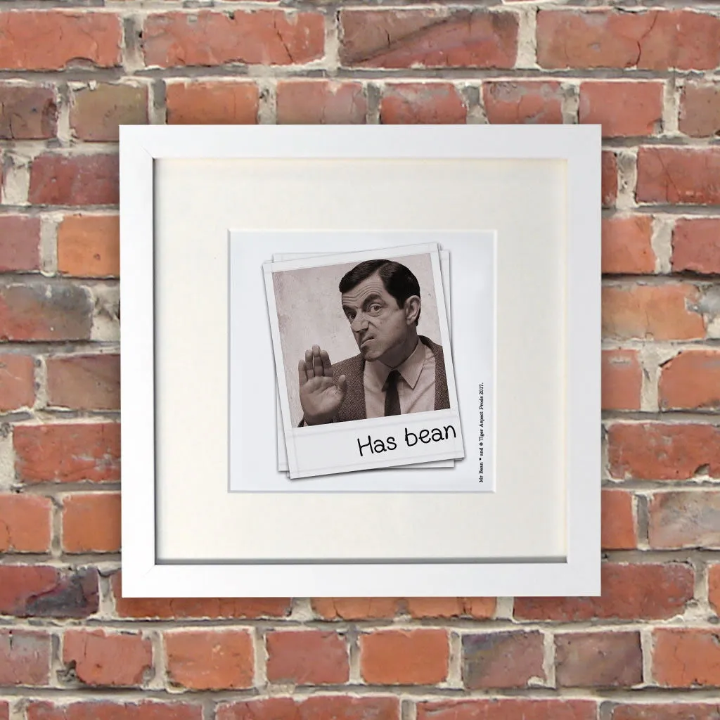 Has Bean White Framed Print