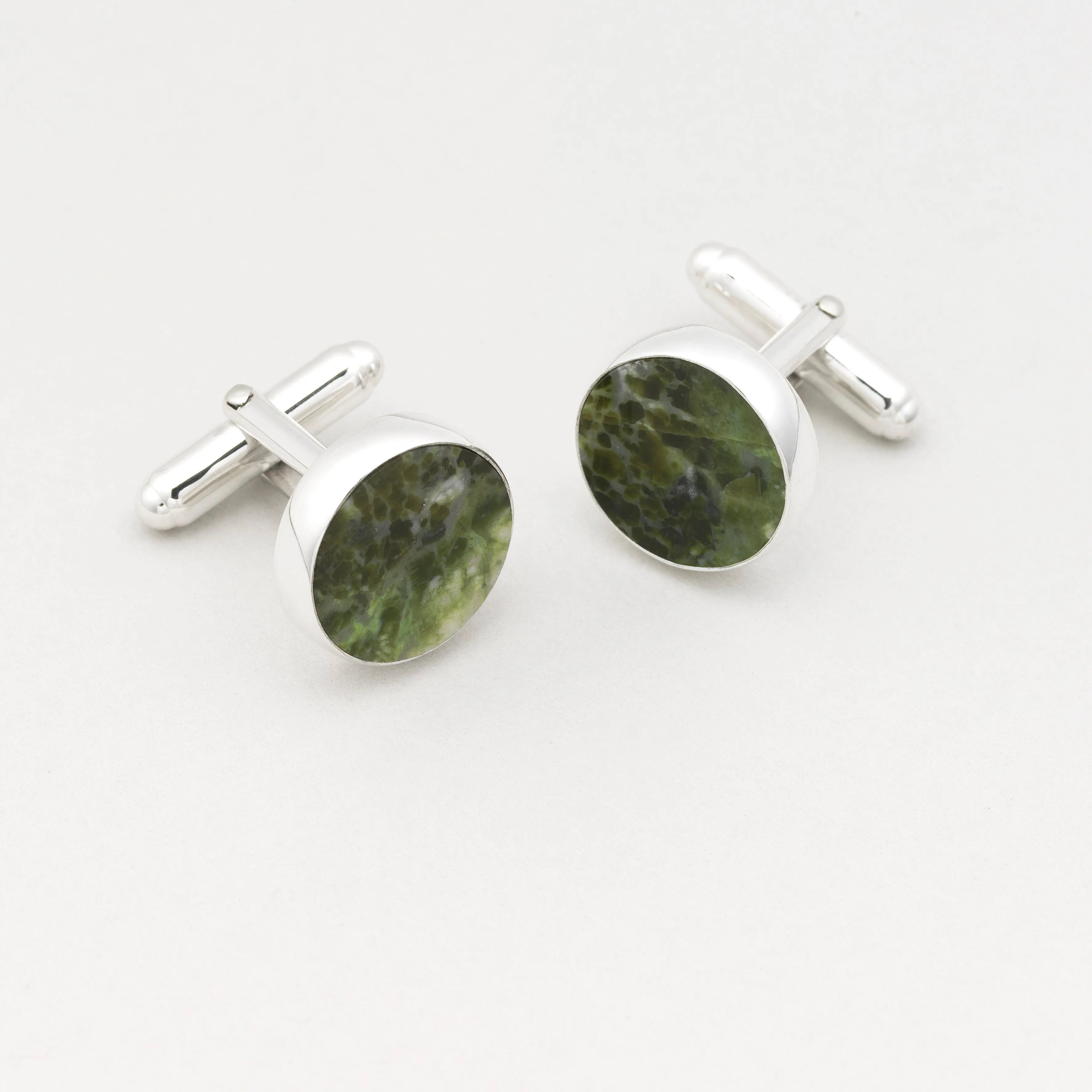 Iona Marble Silver Cufflinks