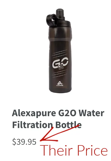NEW: Alexapure GO20 Water Filtration Bottle