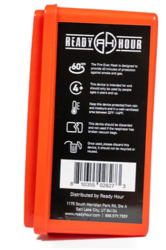 NEW:  Ready Hour Fire Masks, 60 Minutes of Clean Air for Safety During Fires!