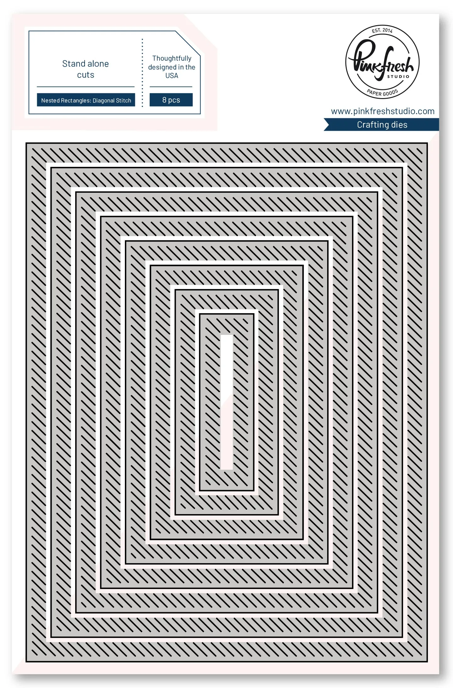 PINKFRESH STUDIO:  Nested Rectangles | Diagonal Stitch | Die