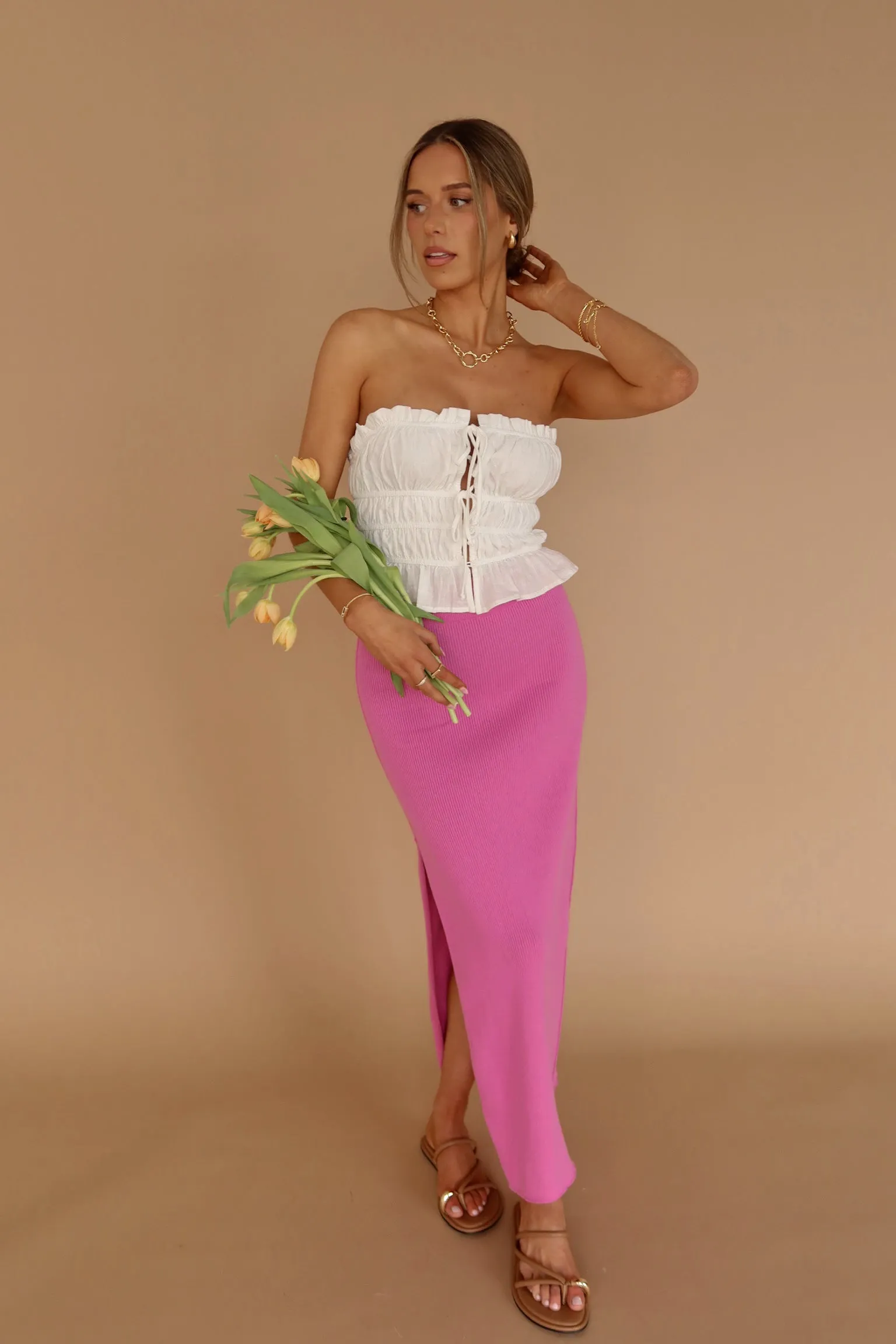 RESTOCKED : Orchid Ribbed Midi Skirt