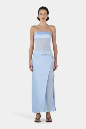 RICKY MIDI SKIRT | BABY BLUE