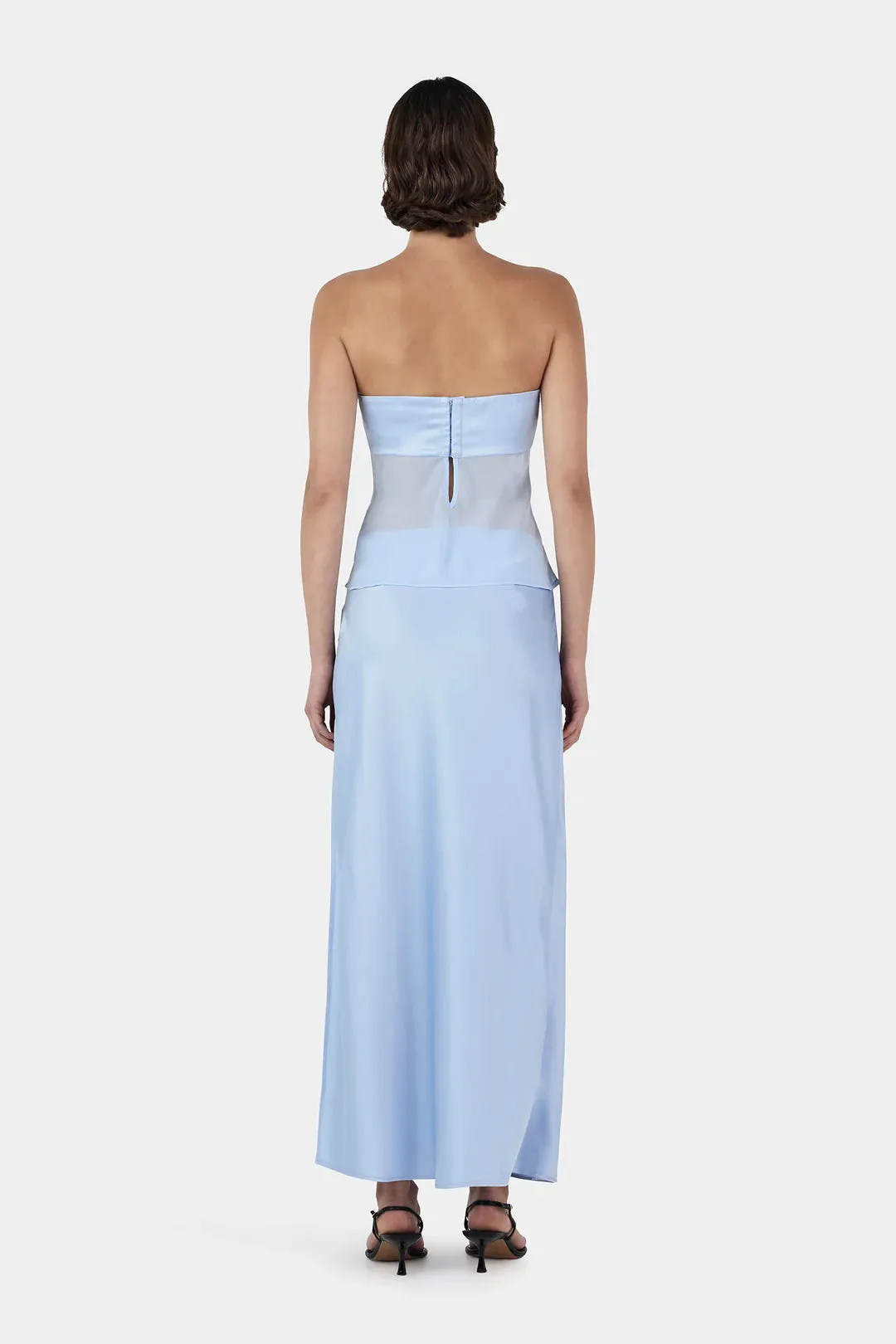 RICKY MIDI SKIRT | BABY BLUE